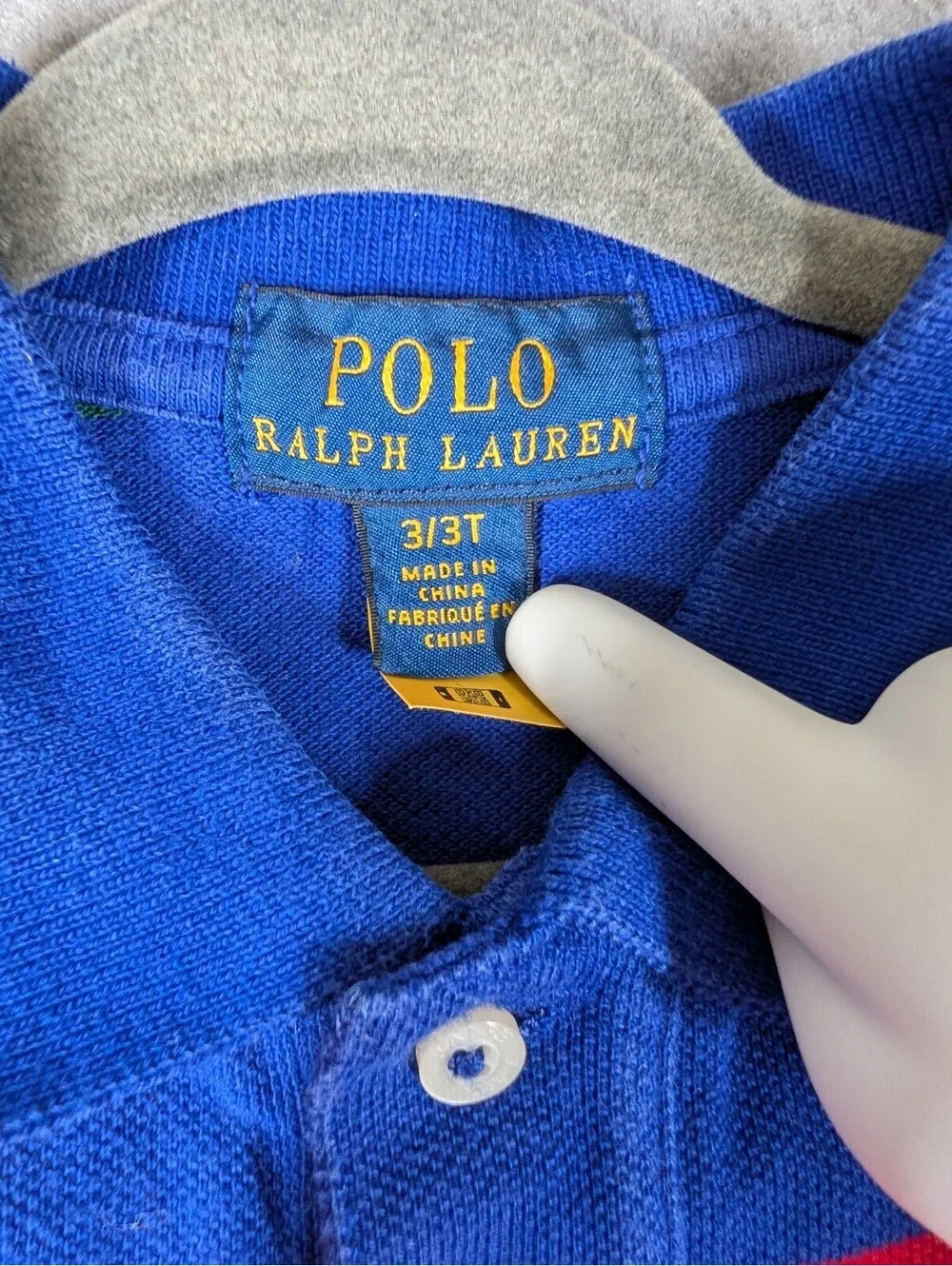 Polo Ralph Lauren Boys 3T Blue Stripe Polo Shirt Colorblock Preppy Classic Top